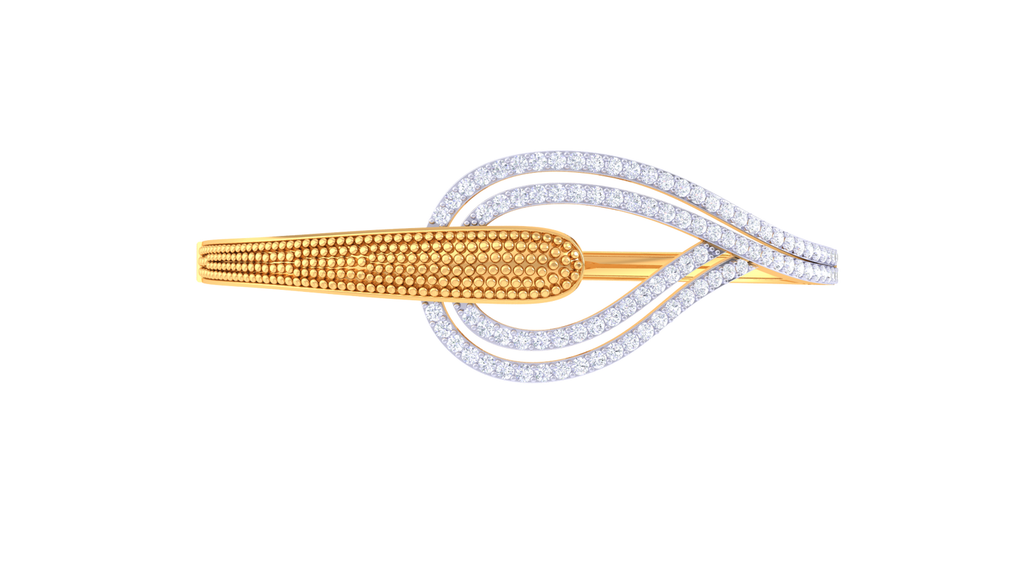 Sleek Diamond Braceleet In Gold - 1.17 Ct