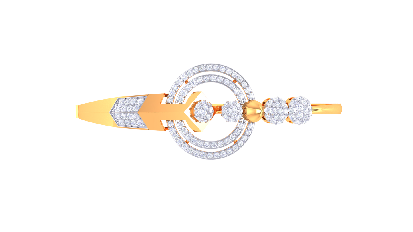 Golden Vector Bracelet With 0.99 Ct Diamonds – Concentric Radiance Edition