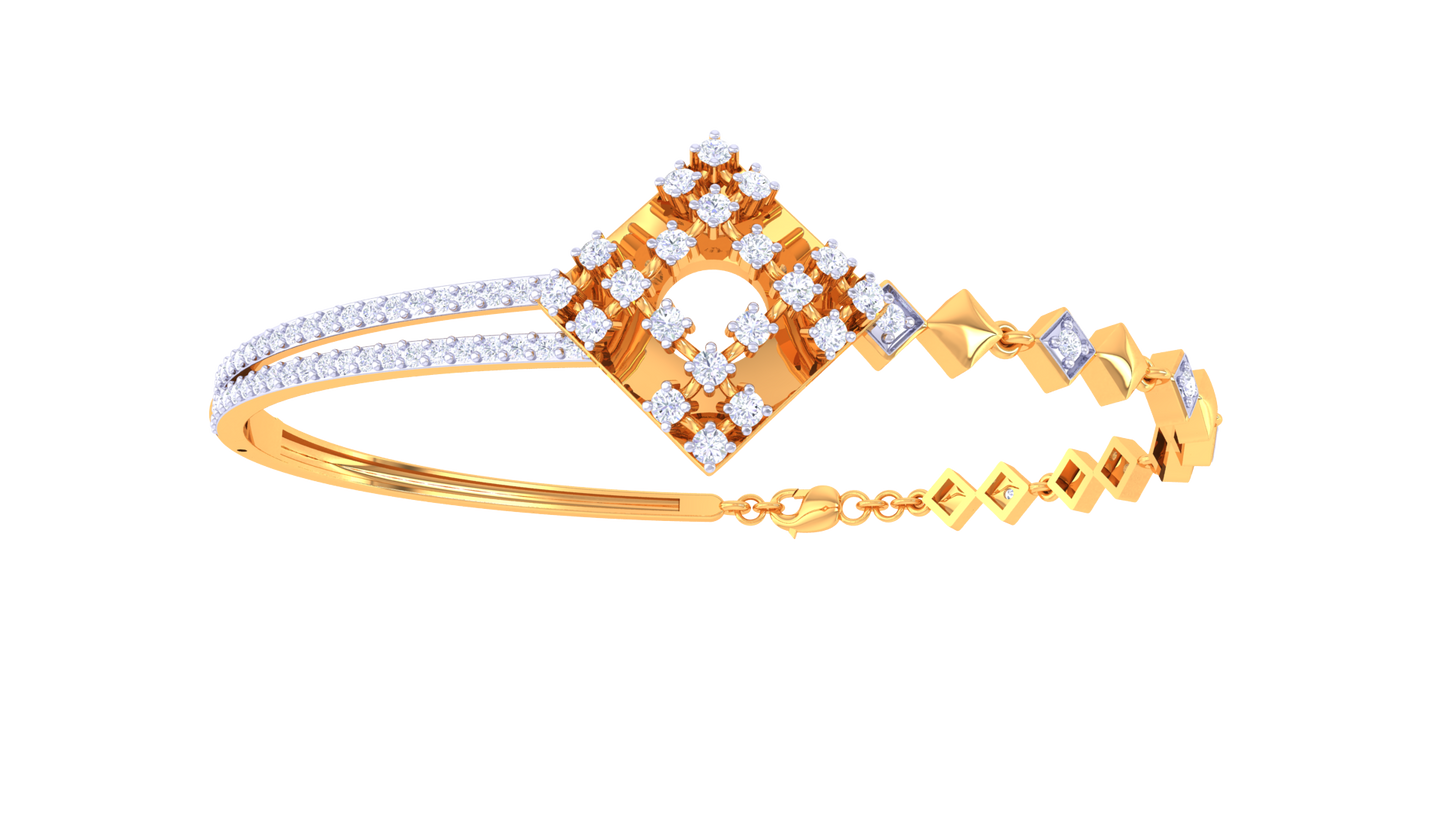 Geometric Grace Gold Bracelet - 0.78 Ct Brilliant Cut Diamonds