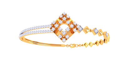 Geometric Grace Gold Bracelet - 0.78 Ct Brilliant Cut Diamonds