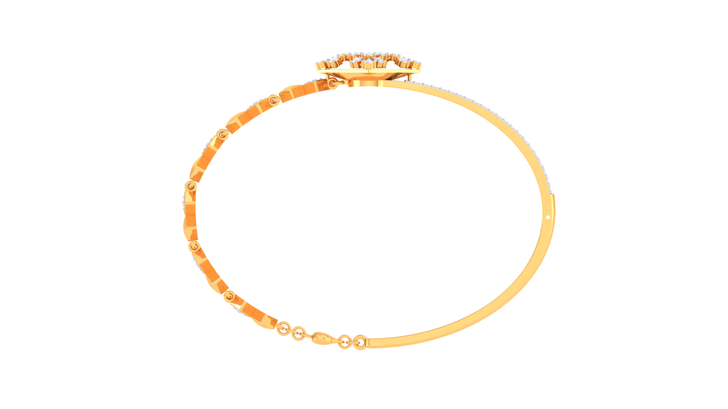 Geometric Grace Gold Bracelet - 0.78 Ct Brilliant Cut Diamonds