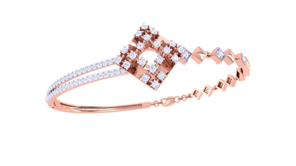 Geometric Grace Gold Bracelet - 0.78 Ct Brilliant Cut Diamonds