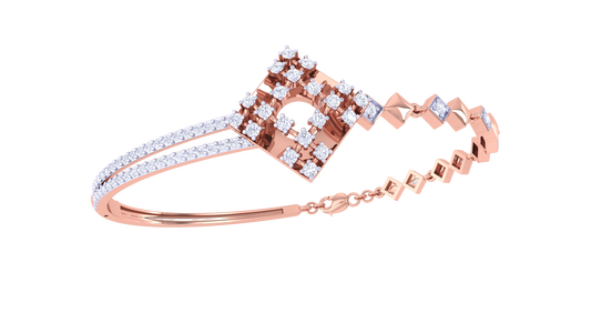 Geometric Grace Gold Bracelet - 0.78 Ct Brilliant Cut Diamonds