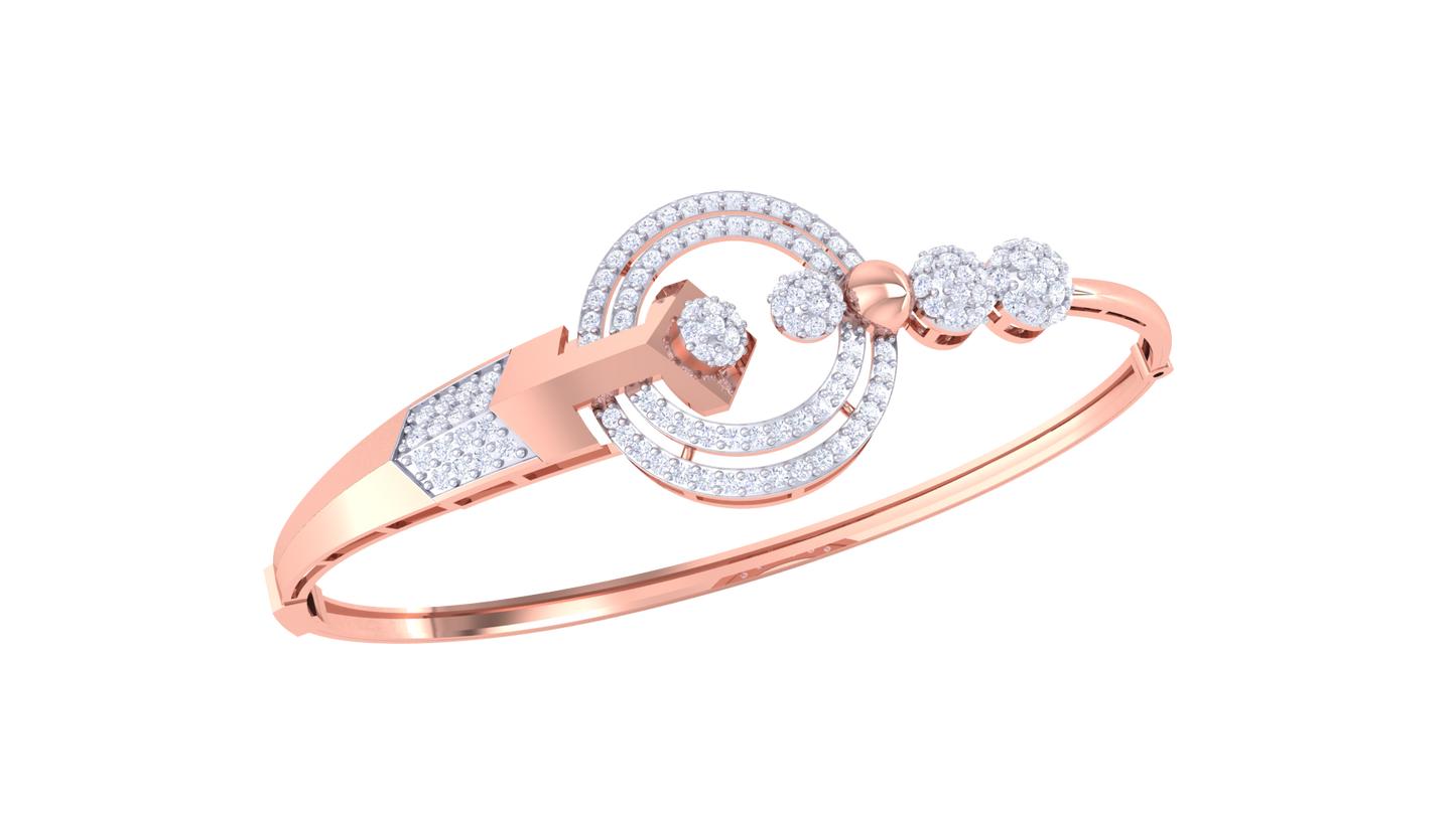 Golden Vector Bracelet With 0.99 Ct Diamonds – Concentric Radiance Edition