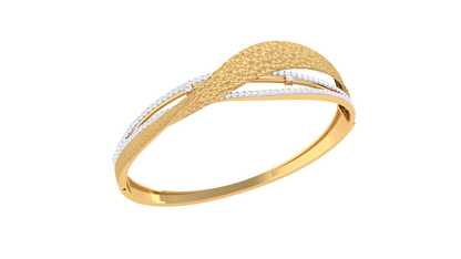 Twilight Harmony Gold and Silver Bangle - 1.00 Ct Sparking Diamonds