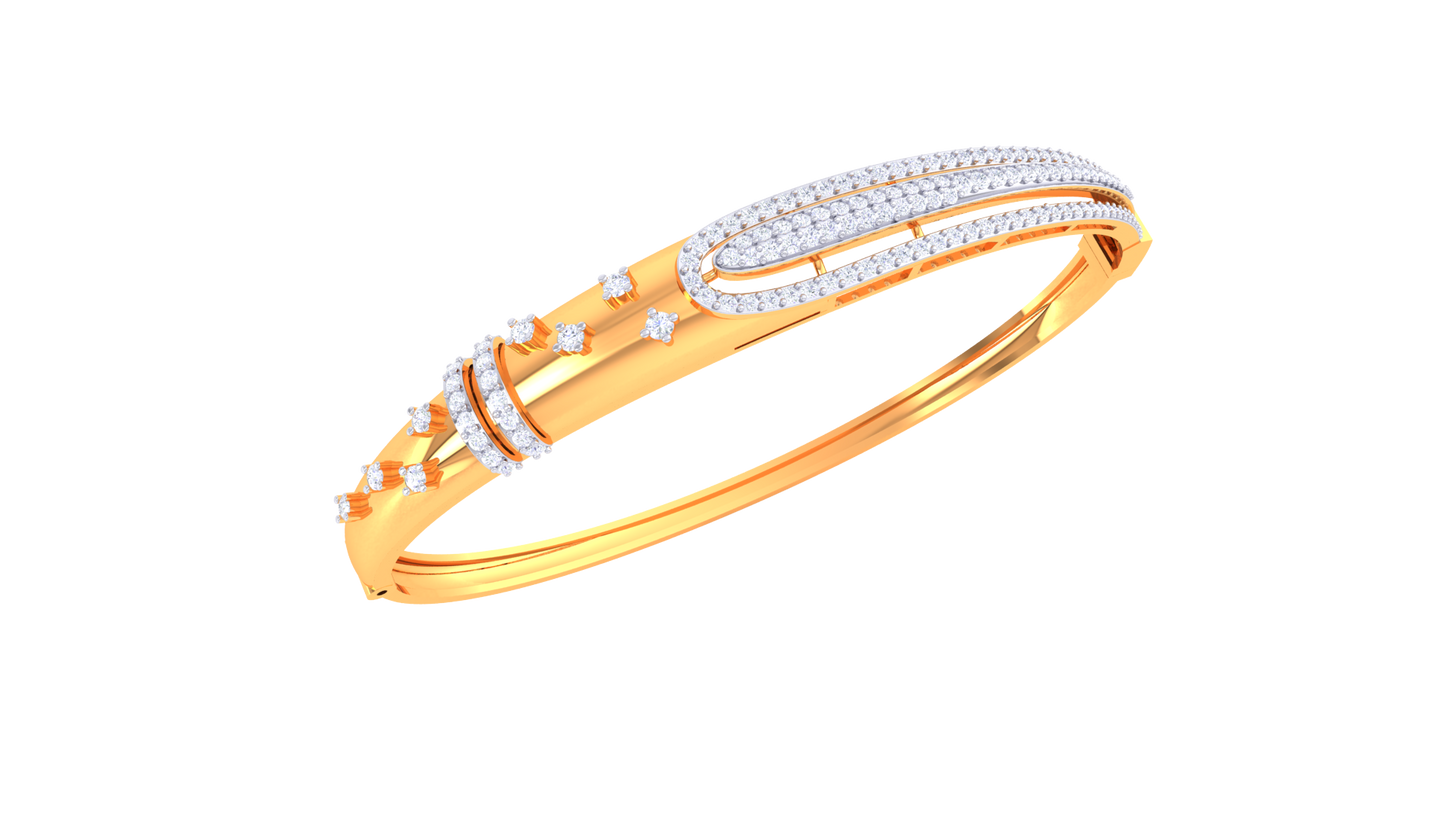 Linear Luxe Bracelet In Yellow Gold  - 0.88 Ct Diamonds