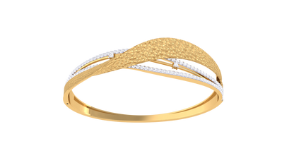 Twilight Harmony Gold and Silver Bangle - 1.00 Ct Sparking Diamonds