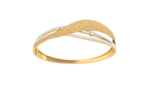 Twilight Harmony Gold and Silver Bangle - 1.00 Ct Sparking Diamonds