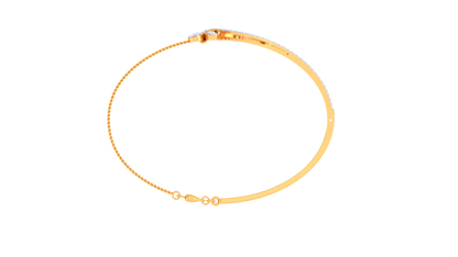 Floral Radiance Dual Band Gold Bracelet - 0.72 Ct Hand Set Diamonds