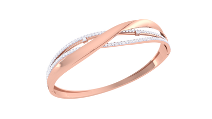 Twilight Harmony Gold and Silver Bangle - 1.00 Ct Sparking Diamonds