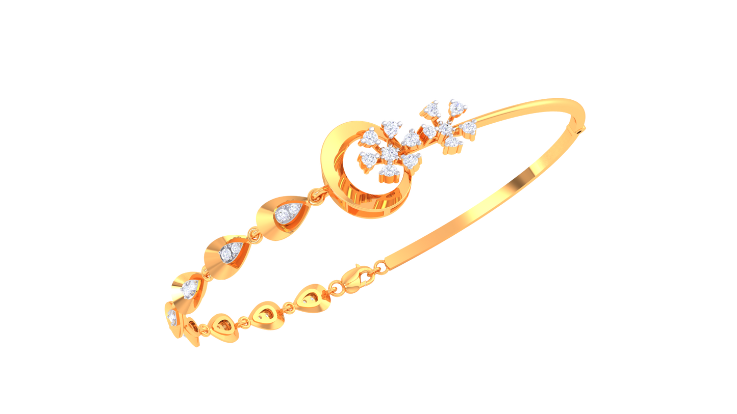 Golden Petal Pathway Bracelet - 0.88 Ct Diamonds