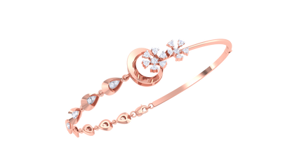 Golden Petal Pathway Bracelet - 0.88 Ct Diamonds
