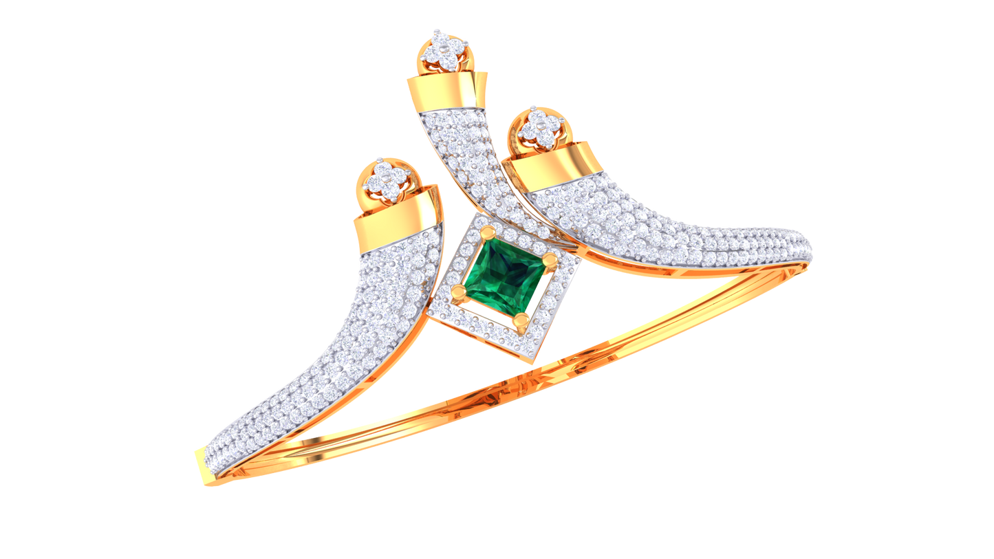 Emerald Ascend Gold Bracelet - 1.66 Ct Diamonds – Trident Radiance Edition