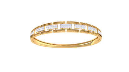 Regal Grid Gold Bracelet - 0.59 Ct Sparking Diamond Panels