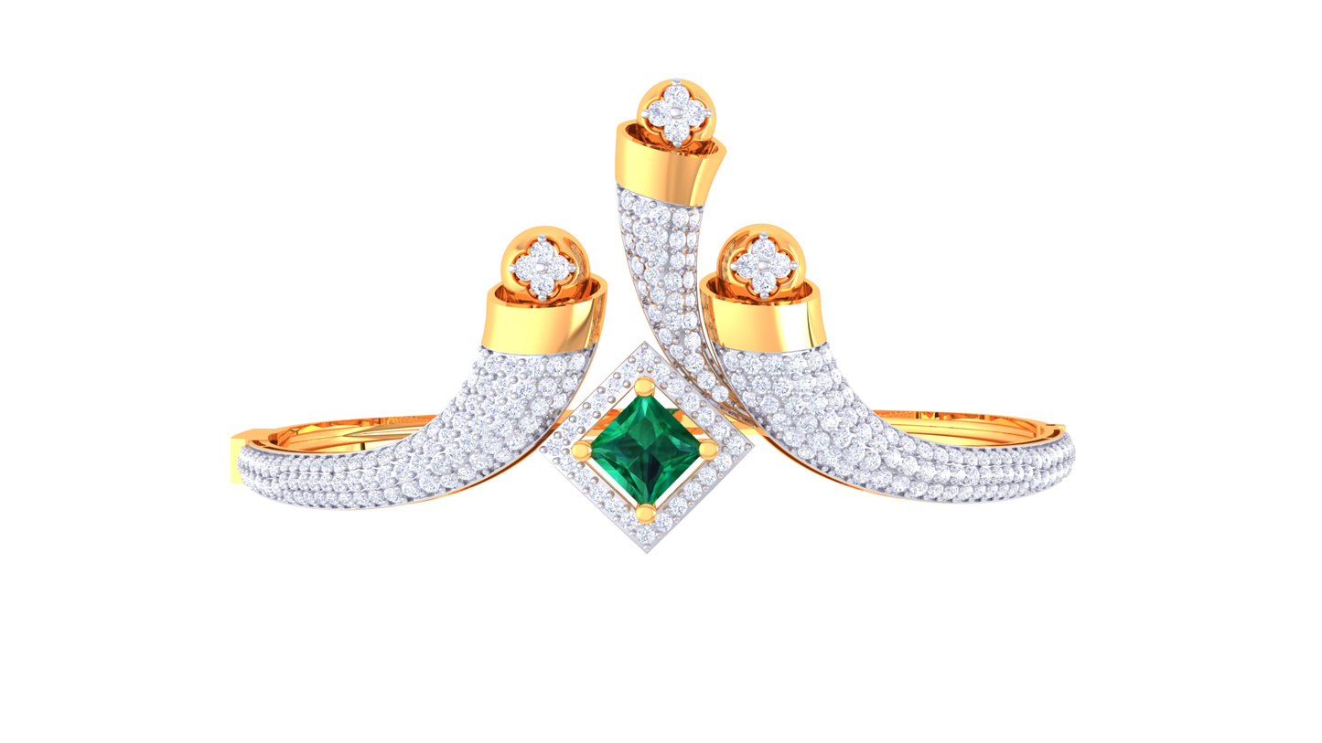Emerald Ascend Gold Bracelet - 1.66 Ct Diamonds – Trident Radiance Edition