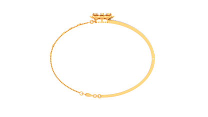 Bloomline Elegance Gold Bracelet With Dual-Band Floral Motif - 0.52 Ct Diamonds