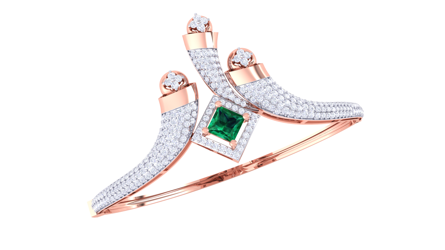 Emerald Ascend Gold Bracelet - 1.66 Ct Diamonds – Trident Radiance Edition