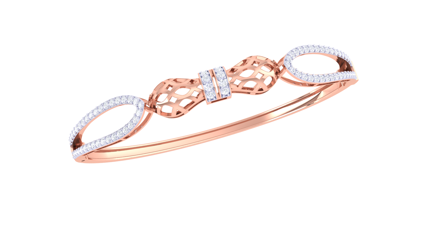 The Love Knot Bracelet With Diamon In Gold - 0.82