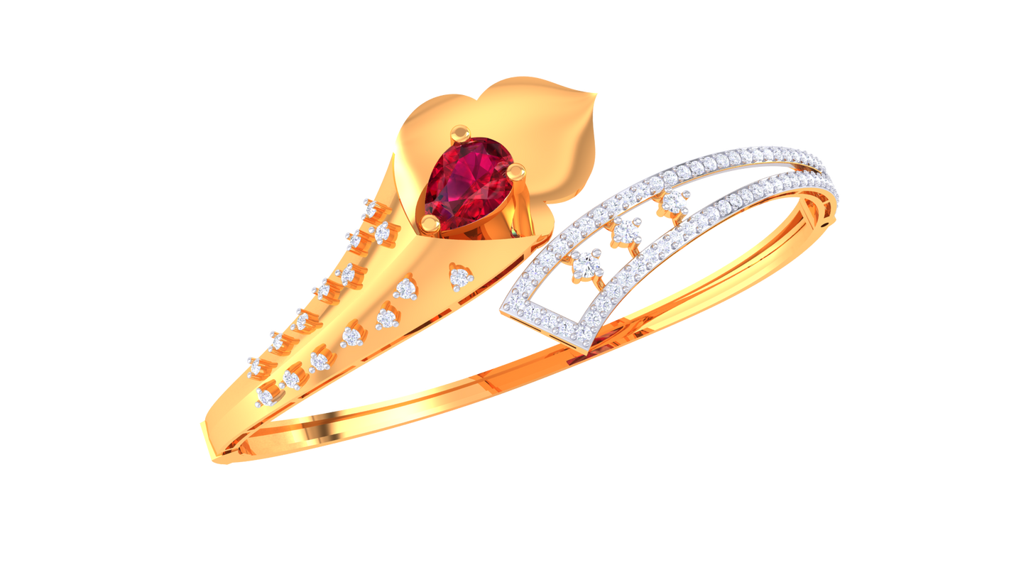 Celestial Leaf Bracelet In Gold – 0.72 Ct Dazzling Diamonds