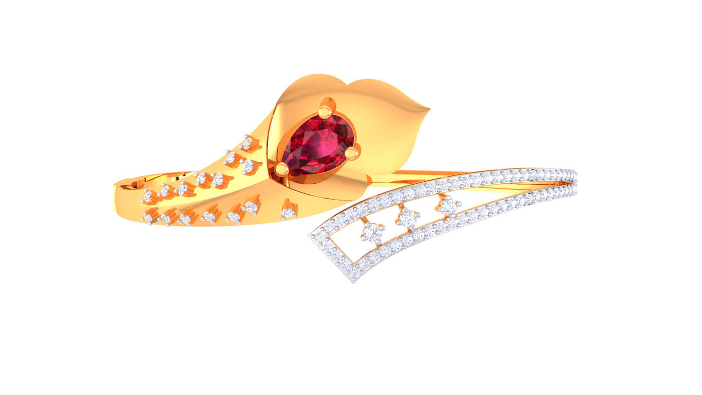 Celestial Leaf Bracelet In Gold – 0.72 Ct Dazzling Diamonds