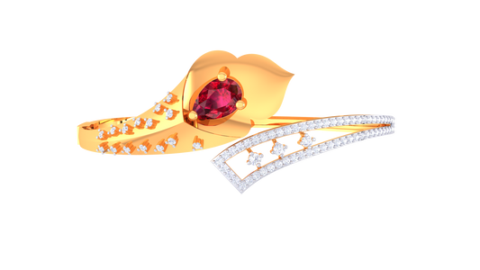 Celestial Leaf Bracelet In Gold – 0.72 Ct Dazzling Diamonds