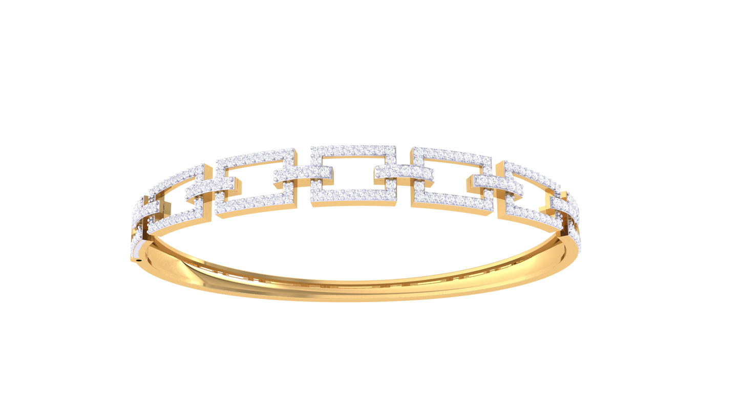 Linked Radiance Gold Bracelet - 0.99 Ct Shimmering Diamonds