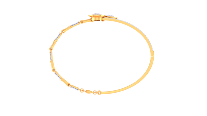 Twin Halo Gold Bracelet With Dual Circular Accents - 0.63 Ct Diamonds