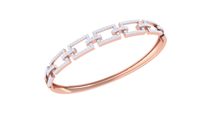 Linked Radiance Gold Bracelet - 0.99 Ct Shimmering Diamonds
