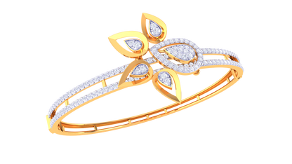 Floral Embrace Gold Bracelet – 1.47 Ct Dazzling Diamonds