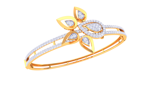 Floral Embrace Gold Bracelet – 1.47 Ct Dazzling Diamonds