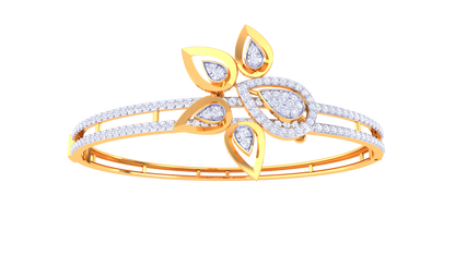 Floral Embrace Gold Bracelet – 1.47 Ct Dazzling Diamonds