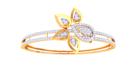Floral Embrace Gold Bracelet – 1.47 Ct Dazzling Diamonds