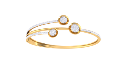 Triple Bezel Cluster Bracelet In Yellow Gold - 0.84 Ct Modern Diamonds