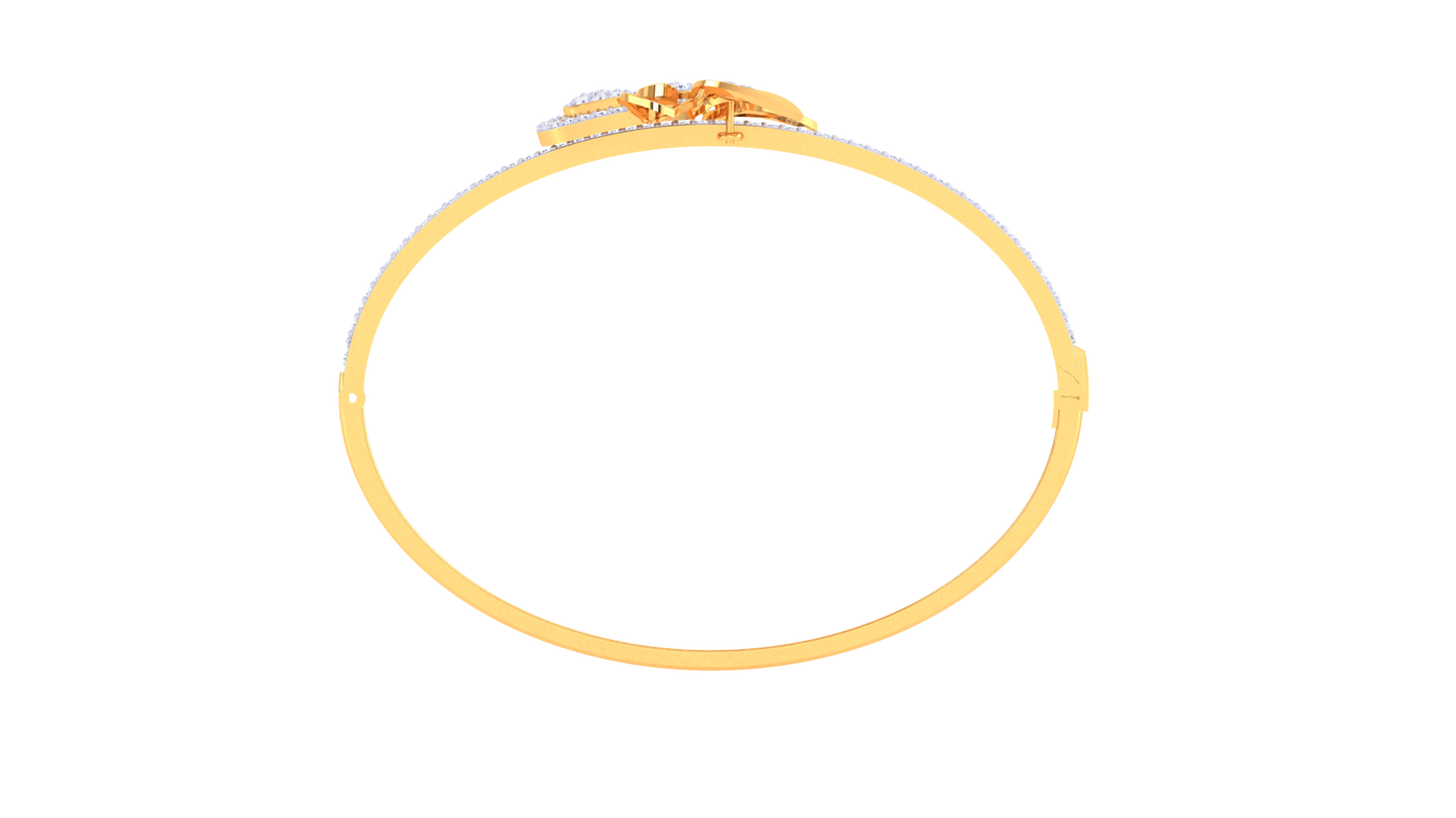 Floral Embrace Gold Bracelet – 1.47 Ct Dazzling Diamonds