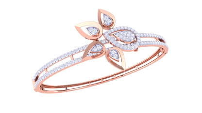 Floral Embrace Gold Bracelet – 1.47 Ct Dazzling Diamonds