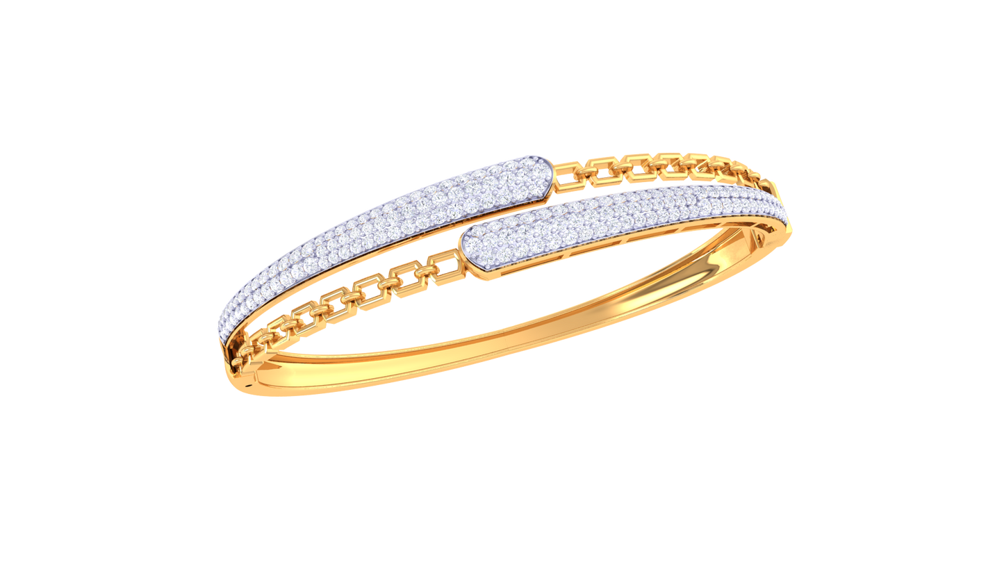 Twinkling Edge Bracelet With Diamond In Gold - 1.44 Ct