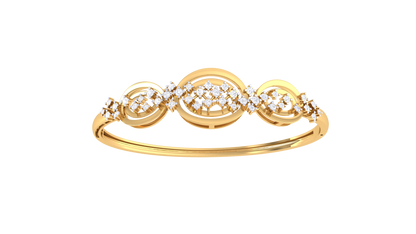Triple Halo Gold Bracelet - 0.54 Ct Brilliant Cut Diamond Clusters