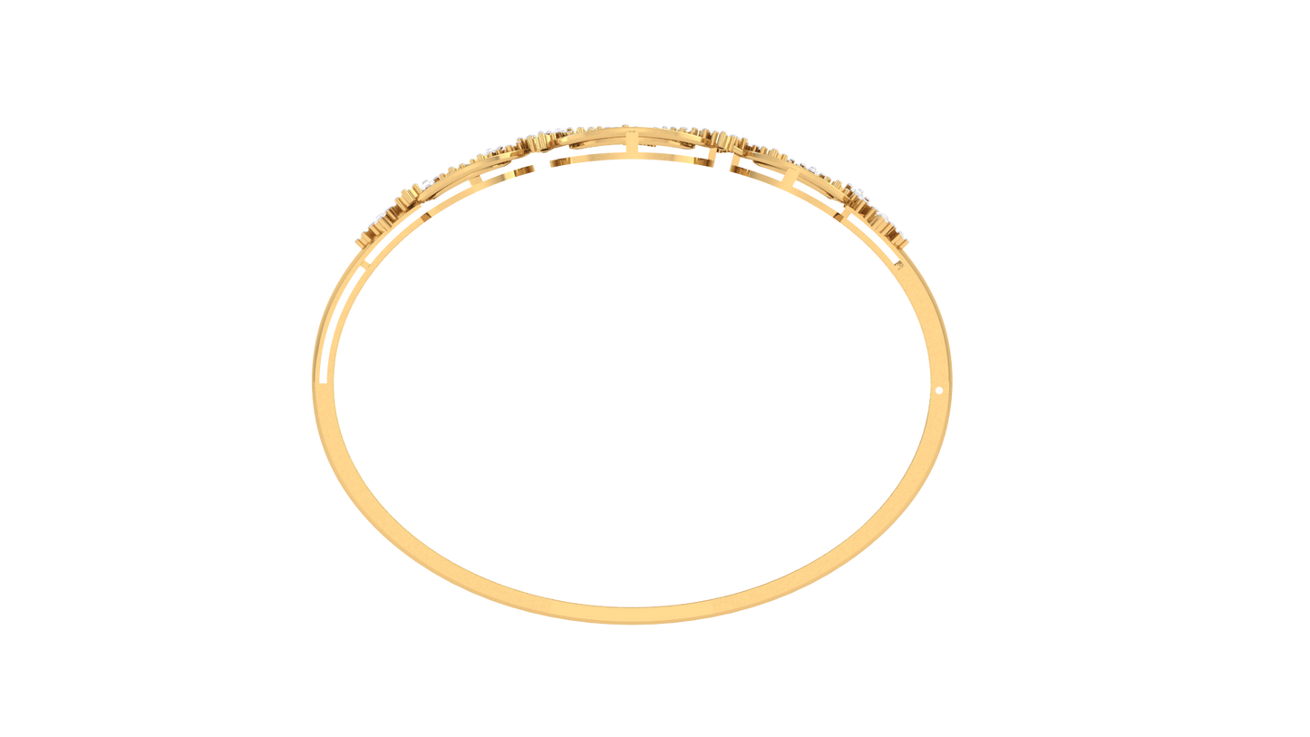 Triple Halo Gold Bracelet - 0.54 Ct Brilliant Cut Diamond Clusters