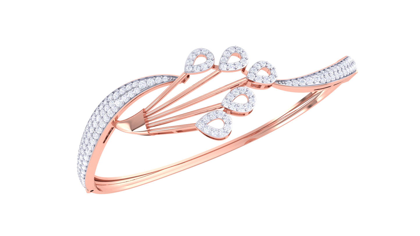 Radiant Teardrop Bloom Bracelet In Rose Gold – 1.10 Ct Diamond Elegance