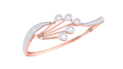 Radiant Teardrop Bloom Bracelet In Rose Gold – 1.10 Ct Diamond Elegance