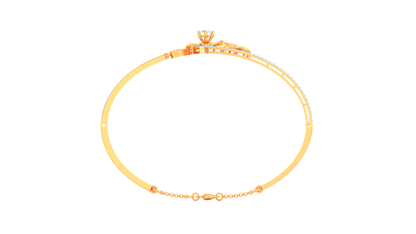 Floral Bow & V-Motif Bracelet In Gold – 0.92 Ct Sparkle Diamonds Cluster