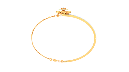 Petal Radiance Gold Bracelet With Concentric Floral Motif - 0.53 Ct Diamonds