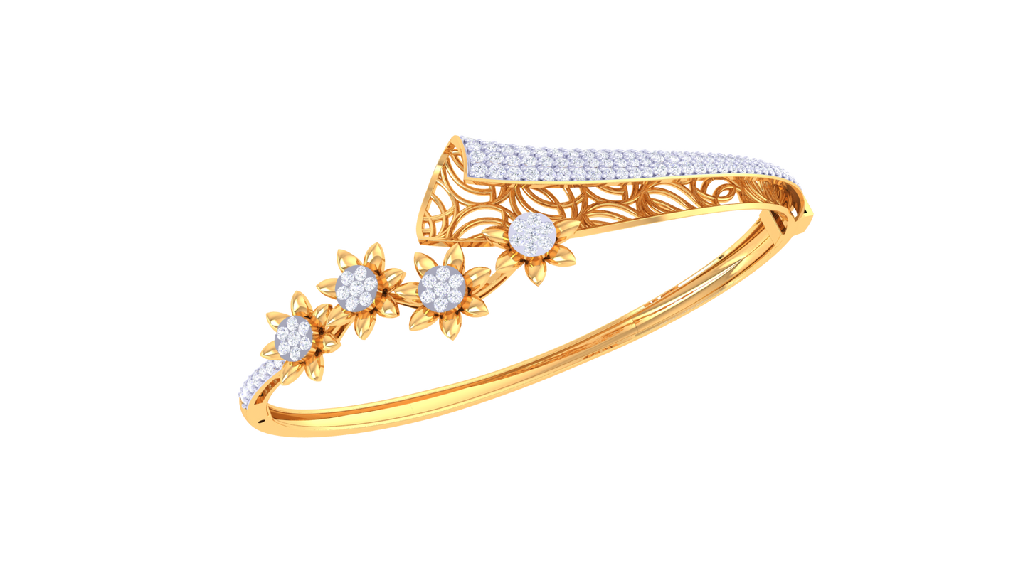 Petal Glow Diamond Bracelet - 1.20 Ct