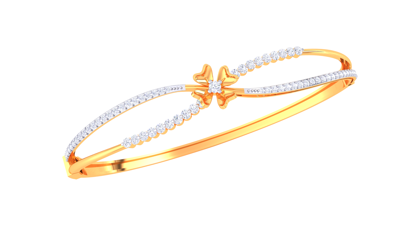 Floral Embrace Gold Bracelet - 0.63 Ct Sparkling Diamonds
