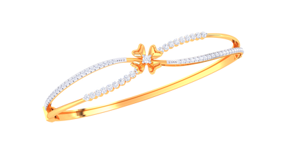 Floral Embrace Gold Bracelet - 0.63 Ct Sparkling Diamonds