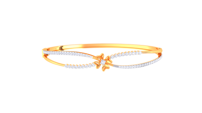 Floral Embrace Gold Bracelet - 0.63 Ct Sparkling Diamonds