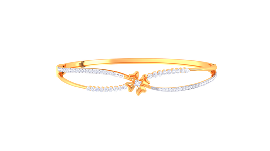 Floral Embrace Gold Bracelet - 0.63 Ct Sparkling Diamonds