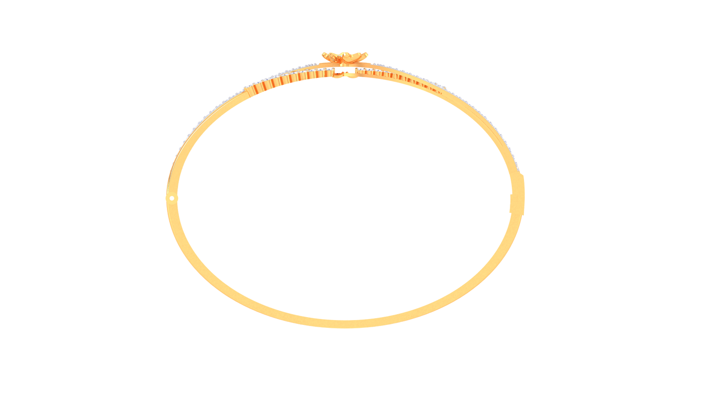 Floral Embrace Gold Bracelet - 0.63 Ct Sparkling Diamonds