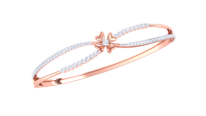 Floral Embrace Gold Bracelet - 0.63 Ct Sparkling Diamonds