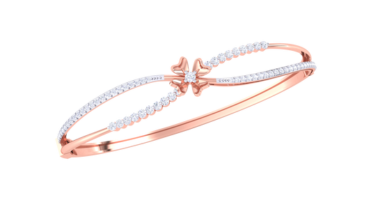 Floral Embrace Gold Bracelet - 0.63 Ct Sparkling Diamonds